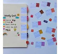 Calendar Stickers Planner Monthly Stickers Self Adhesive Index Tabs for Daily Planners & Journals, Work, School, or Home Management (Blossom)