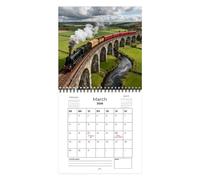 Calendar Trains Steam 2026 - Square Wall Vintage Twelve Months, Wide Grid Planner Home Office Organization | School Room Study Programming Management