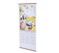 Calendar Wall Hanging Scroll with Lunar Holidays and Vivid Art | Paper Material with Traditional Calligraphy Design, Farmhouse Style for Home or Office Wall Display, Asian Culture