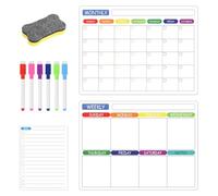 Calendar Whiteboard for Fridge 3 Pack Magnetic Weekly Planner Magnetic Calendar for Fridge with 6 Markers and 1 Eraser Fridge Whiteboard for Appointments and Reminders