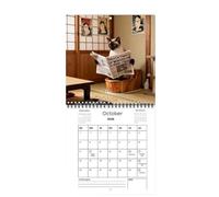 Calendar with Cats 2026 | 12 Months Thick Paper | Calendar Planner With Kitten Reading Newspaper - For Home Decoration Of The School Office Of The Meeting Schedule Organization New Christmas