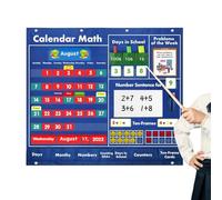 Calendar with Pockets for the Classroom, Activity with Modular Materials - Pocket Chart for Math Activities, for Children, Girls, Teachers, Parents, Holidays, Class Preschool Elementary House