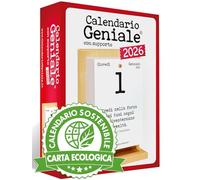 Calendario Geniale 2026. The Original Sustainable Eco - The First with Digital Bonuses. Gift Idea with Box. Natural Spruce Wood Support. Read a phrase and philosophical thought every day.