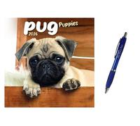 calendars Pug Puppies Mini 2026 + EXCLUSIVE LIMITED EDITION PEN