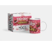 Calendars R Us Love You More Than Chocolate Mug - Funny Romantic Coffee Mug Gift for Him | Valentine’s Day, Anniversary, Birthday Gift | Dishwasher & Microwave Safe Ceramic Mug