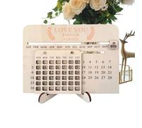 Calendrier 2026 Bois - 20x18 cm Calendrier by Bureau Coulissant | Support Table de Chevet Salon Étudiants Adolescents Filles Femmes Enseignants | Décoration Maison Bureau Organisateur Pratique Élégant