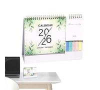 Calendrier 2026 - Calendrier de bureau 25,7 x 19,5 cm, outil d'amélioration de l'efficacité | Planificateur mensuel de bureau en papier de 12 mois avec des mises en page spacieuses, planificateur de b