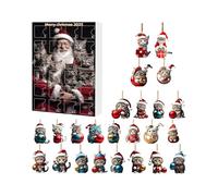 Calendrier De Compte A Rebours Noel 24 Jours Ornements Chats 2D En Acrylique - 10.63 x 7.09 pouces Calendrier de l'Jouet de Noë | Pendentif de Noël Mignon pour Femme Sœur Amie Enfant Fille