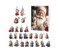 Calendrier De Compte A Rebours Noel 24 Jours Ornements Chats 2D En Acrylique - 10.63 x 7.09 pouces Calendrier de l'Jouet de Noë | Pendentif de Noël Mignon pour Femme Sœur Amie Enfant Fille