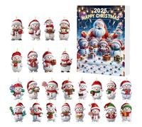 Calendrier De L' 2025 - Ornement Bonhomme De Neige De Noël 2D Avec Compte À Rebours De 24 Jours | Calendrier Des Fêtes En Acrylique Pour Décoration D'Arbre, De Table Et De Fenêtre | Cadeau Pour E