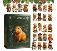Calendrier de l'Capybara - 24 Décos | 24 Décos 2D Décor Acrylic Liques for Fans de Capybara | Ornements pour sapin de Noël, Maison, Voiture, Fenêtre, Porte - Ambiance Festive Guarantee