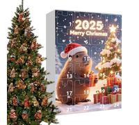 Calendrier De L'Capybara - Compte À Rebours De Noël 24 Jours | Décorations Acrylique 2D Capybara | Ornements De Sapin, Cadeaux Pour Amoureux Et Collectionneurs De Capybaras, Déco Maison Et Burea