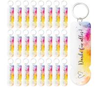Calenxy Acrylic Shopping Trolley Token Key Fob 24 Pieces Removable Shopping Chip Key Ring for Disassembling Shopping Trolley for Graduation Wedding Christening Birthday