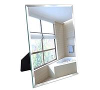 Calenzana Frameless Mirror Wall Hanging and Desk Standing, Compatible with Makeup Vanity Mirrors,10.6x13 inch