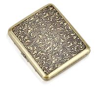 CaLeQi Cigarette Case Holds 20，Crazy Grass Series Golden