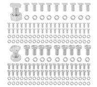 CaLeQi Greenhouse Nuts and Bolts, 100 Sets Aluminium（50 Sets of Each Style） | 50 Sets Hex Nuts and T Head Bolts, 50 Sets Hex Nuts and Square Head Bolts Essential Accessories for Greenhouse Maintenance
