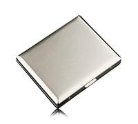 CaLeQi high Quality Stainless Steel Cigarette Case, Nickel Plating Wire Drawing, Holds 20 Cigarettes, it Fits Easily Into any Pocket or Shirt Pocket (with Gift Box) (Stainless Steel Cigarette Case)