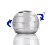 CaLeQi Kinetic Desk Toys, Optical Illusion Rotating Ball Office Stress Toys Metal Top Ball Gift for Men Women Adults and Kids(Silver, Diameter:45mm)