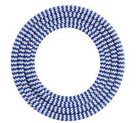 Calex 60W 250V Zigzag Pattern Textile Wrapped Cord, 1.5 Metre Length, Blue/White