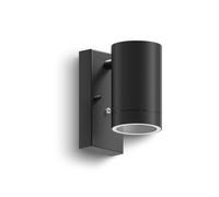 CALEX Alba GU10 Wall Light, Downlight, Day/Night Sensor, IP44, Black | Choose your preferred light colour and intensity, featuring an automatic day and night sensor for entryways