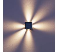CALEX - Altamura Solar Wall Light, Up & Down Outdoor Lighting, Solar Powered Garden Lamp, Waterproof, Black