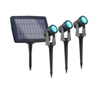 Calex Aosta Led Solar Garden Spotlight Black Colour White Waterproof 3 Pack