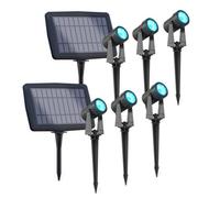 Calex Aosta Led Solar Garden Spotlight Black Colour White Waterproof 6 Pack