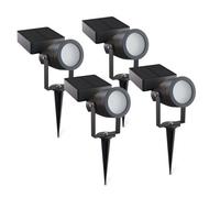 Calex Casena Led Solar Garden Spotlight Black Warm White Waterproof 4 Pack