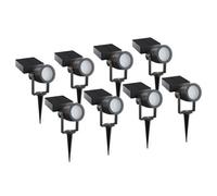 Calex Casena Led Solar Garden Spotlight Black Warm White Waterproof 8 Pack