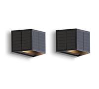 Calex Caserta Solar Wall Black Light Up And Down Outdoor Waterproof 2 Pack