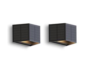 Calex Caserta Solar Wall Black Light Up And Down Outdoor Waterproof 2 Pack