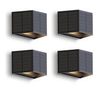Calex Caserta Solar Wall Black Light Up And Down Outdoor Waterproof 4 Pack