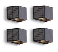 CALEX - Caserta Solar Wall Light, 4 Pieces, Up & Down Outdoor Lighting, Solar Powered Garden Lamp, Waterproof, Black