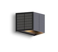 CALEX Caserta Solar Wall Light, Up & Down Outdoor Lighting, Solar Powered Garden Lamp, Waterproof, Black