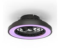 CALEX Ceiling Fan with LED Lighting, RGB + Adjustable White Light, dimmable, Silent, Remote Control, Ø 39 cm, Black