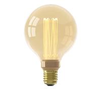 CALEX Crown Series E27 LED Bulb, G95 Vintage Filament, Gold, Dimmable | Part of the Crown Series, featuring a vintage-style visible filament and dimmable warm candlelight for a timeless look