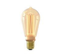 CALEX - Crown Series LED Bulb, E27, Vintage Filament ST64 Light Bulbs, Gold, Dimmable Warm White Light, 3.5W