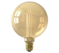 CALEX - Crown Series LED Bulb, E27, Vintage Filament G125 Light Bulbs, Gold, Dimmable Warm White Light, 3.5W