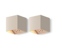 Calex Falerna Rechargeable Outdoor Wall Light Sand Battery Dimmable 2 Pack