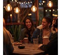 CALEX Festoon Lights Outdoor, 75 LED Bulbs, 150FT/ 45M Warm White Garden String Light, IP44 Waterproof, Remote Control