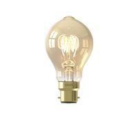 CALEX - LED Bulb, B22 Bayonet, Vintage Spiral Filament A60 Light Bulbs, Gold, Dimmable Warm White Light, 3.8W