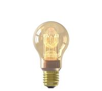 CALEX - LED Bulb, E27, A60, Glassfiber, Gold, Dimmable Warm White Light | Textured glassfiber glass adds a vintage touch, featuring a gold tint for open fixtures
