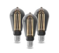 CALEX - LED Bulb, E27, ST64, Glassfiber, Titanium, Dimmable Warm White Light, 3-Pack