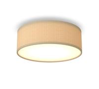 CALEX LED Ceiling Light, 30 cm, Fabric Shade, Taupe, E27 Fitting, Warm White Light, Dimmable, Modern Round Ceiling Lamp