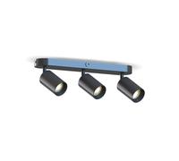 Calex LED Ceiling Spotlight, 3-Spot Oval, Rotatable, GU10, Black and Gold | Includes two interchangeable rings, featuring a choice of black or gold finish for maximum flexibility