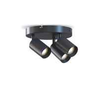 CALEX LED Ceiling Spotlight, 3-Spot Round, Rotatable, GU10, Black and Gold | Includes two interchangeable rings, featuring a choice of black or gold finish for maximum flexibility