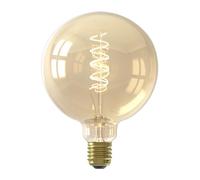 Calex 3.8W ES LED Curly Filament Dimmable G125 Globe Bulb, Gold