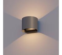Calex LED outdoor wall lamp oval, up/down, height 10 cm, anthracite