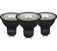 CALEX LED Spot GU10, Black, 2700K Warm White Light, with Dusk to Dawn Sensor (Day/Night), for Indoor & Outdoor Use, 3-Pack
