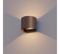 CALEX LED Wall Lamp Verona, Oval, LED Up & Down, Adjustable Beam Angle, Garden Lighting, Warm White Light, Bronze